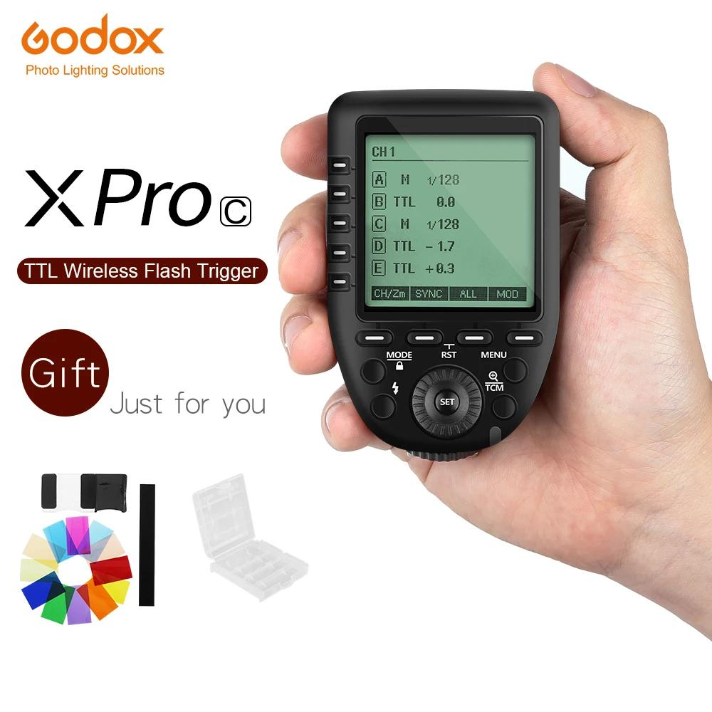 Godox XPro-C ÷ Ʈ ۽ű, ĳ DSLR ī޶, E-TTL II 2.4G  X ý HSS LCD ũ